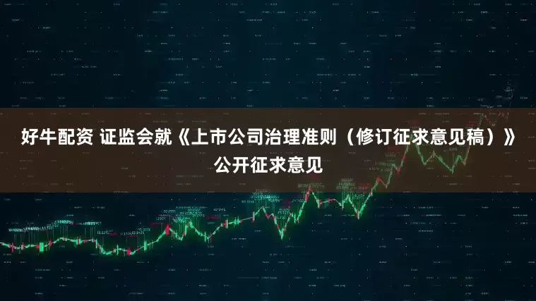 好牛配资 证监会就《上市公司治理准则（修订征求意见稿）》公开征求意见